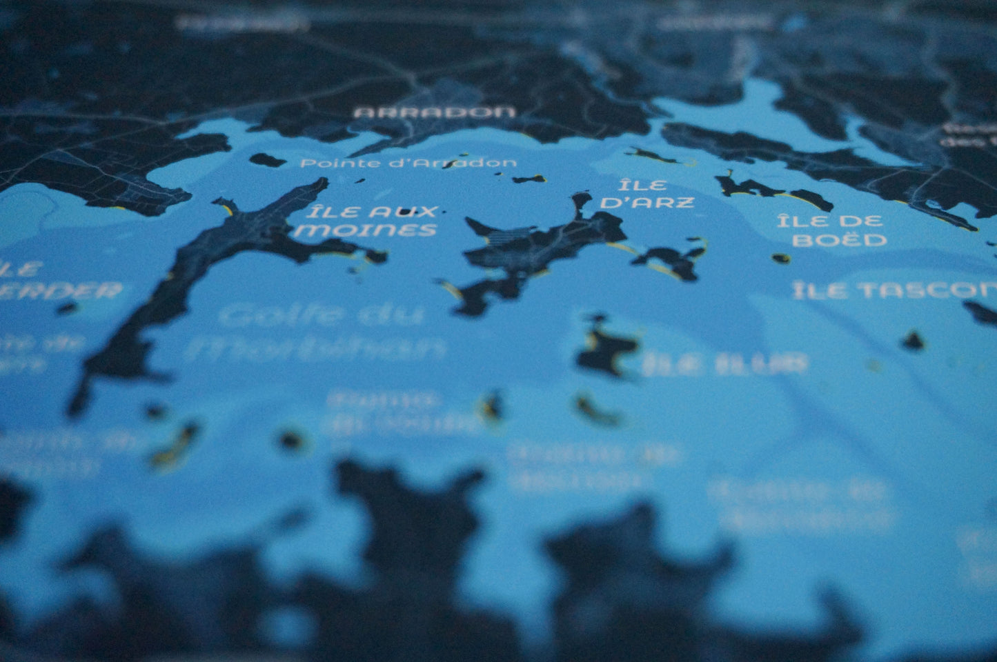 Zoom sur les îles du golfe, la qualité du papier d'art et de l'impression de l'affiche