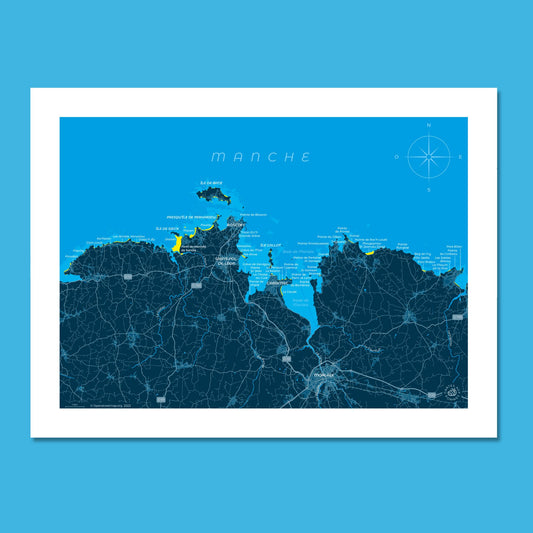 Présentation d'un extrait de la carte de la baie de Morlaix, format 30 x 40 cm