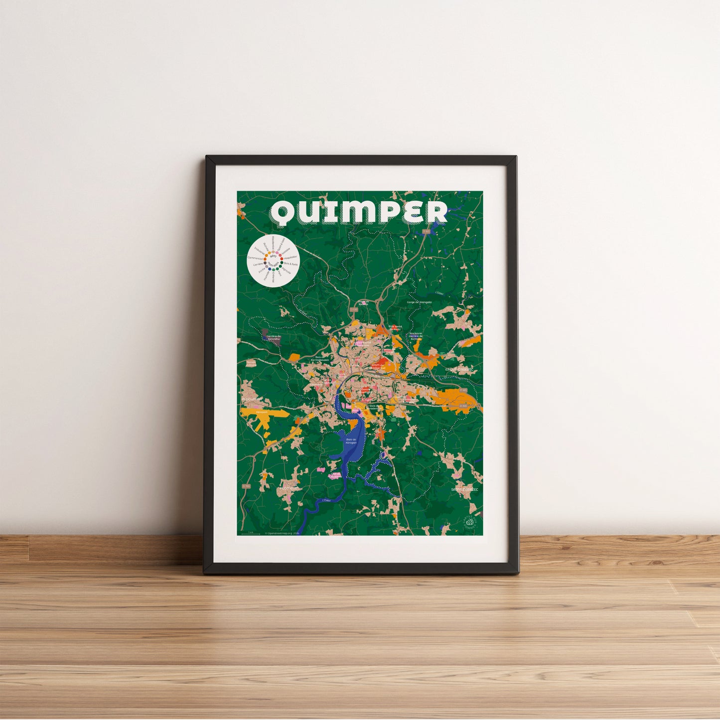Présentation de l'affiche de Quimper encadrée, format Goûter