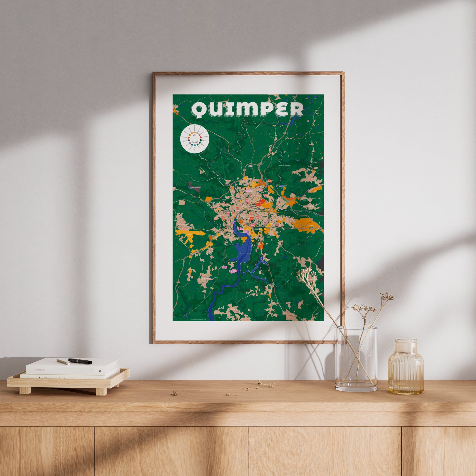 Présentation de l'affiche de Quimper encadrée, format Gourmand 
