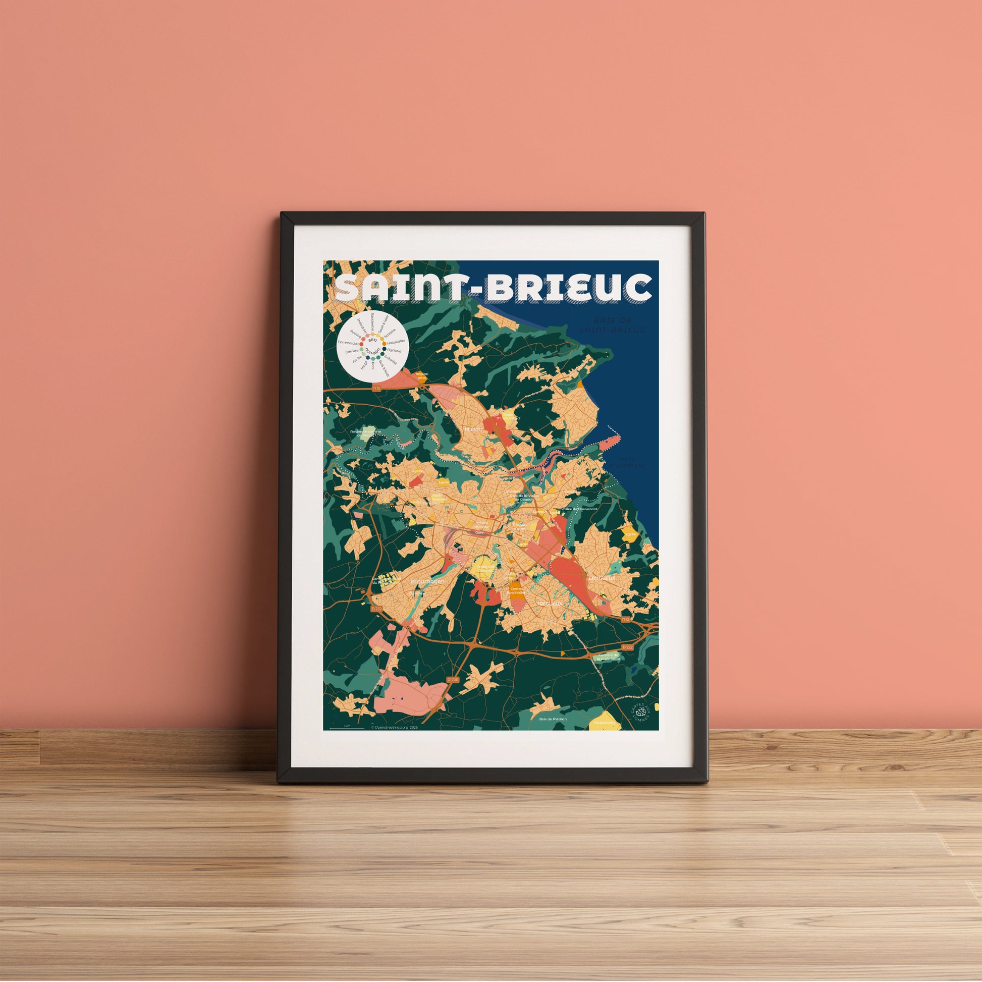 Présentation de l'affiche de Saint-Brieuc encadrée, format Goûter