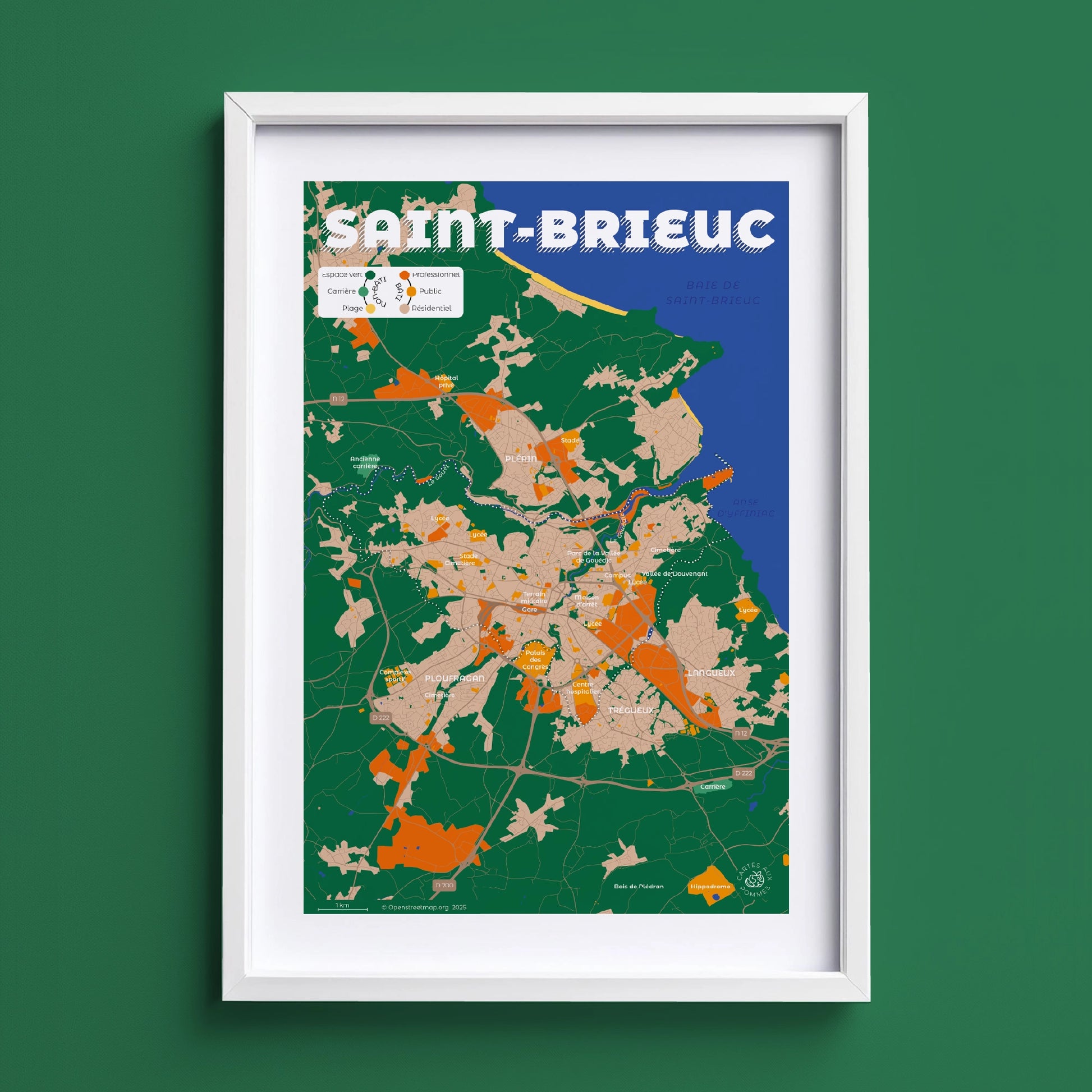 Présentation de l'affiche de Saint-Brieuc encadrée, format Encas