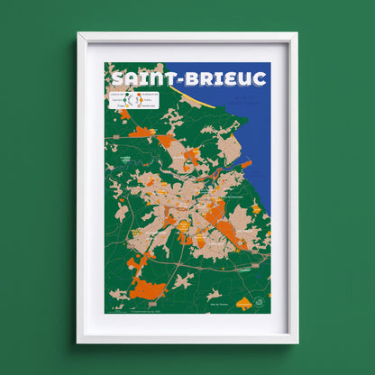 Présentation de l'affiche de Saint-Brieuc encadrée, format Encas
