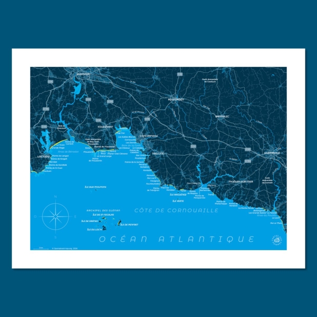 Affiche Côte de Cornouaille - 30x40 cm